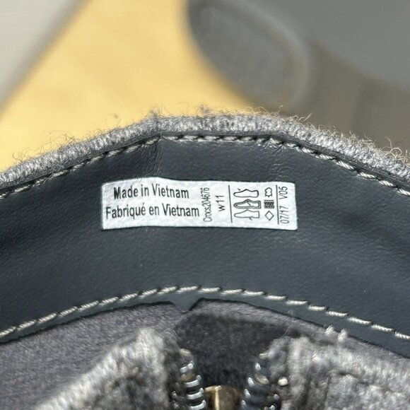 Crocs Leigh Gray Suede Side Zip Wedge Ankle Booties Shoes 204676 Womens Size 11 - Picture 9 of 9